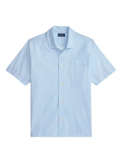 Polo Ralph Lauren Striped Short-sleeve Pajama Shirt In Blue