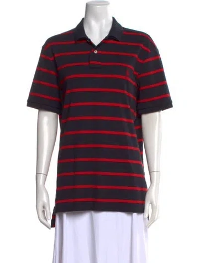 Pre-owned Polo Ralph Lauren Striped Short Sleeve Polo In Blue