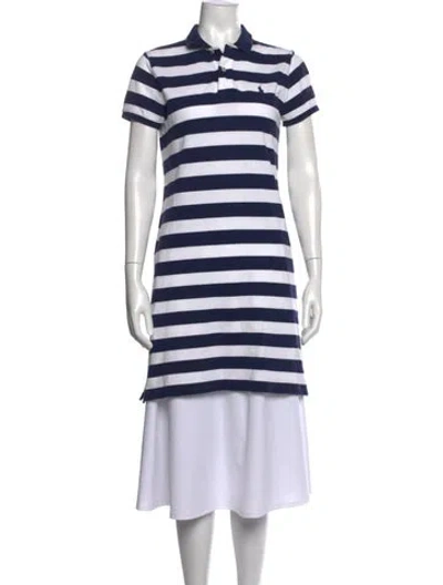 Pre-owned Polo Ralph Lauren Striped Short Sleeve Polo In Blue