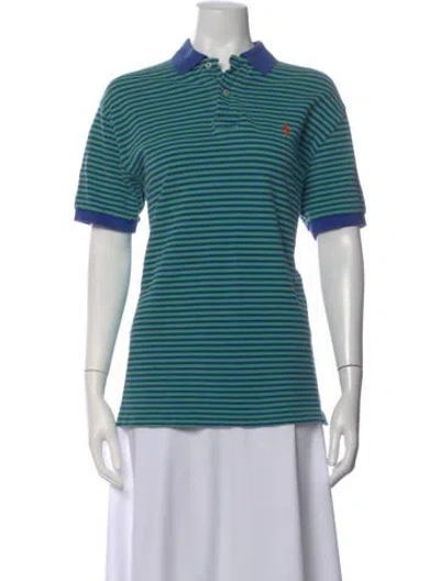 Pre-owned Polo Ralph Lauren Striped Short Sleeve Polo In Green