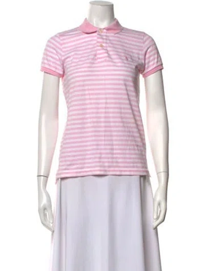 Pre-owned Polo Ralph Lauren Striped Short Sleeve Polo In Pink