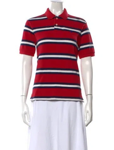 Pre-owned Polo Ralph Lauren Striped Short Sleeve Polo In Red