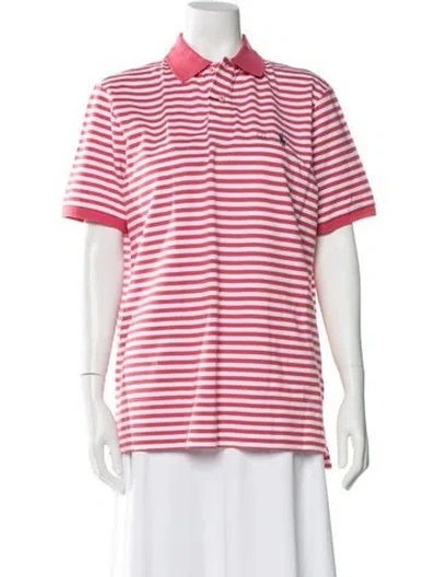 Pre-owned Polo Ralph Lauren Striped Short Sleeve Polo W/ Tags In Pink