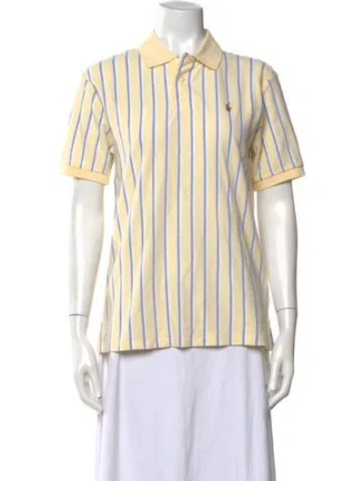Pre-owned Polo Ralph Lauren Striped Short Sleeve Polo In Yellow