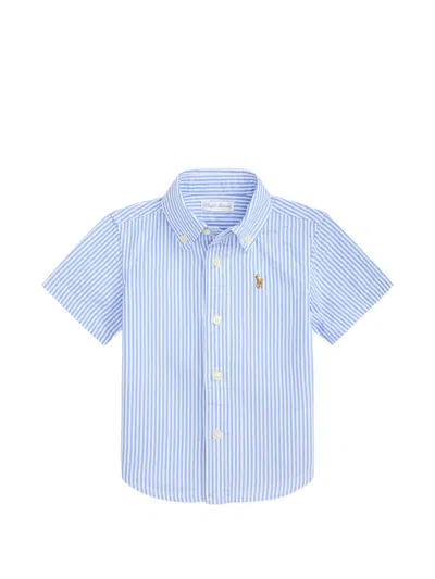 Polo Ralph Lauren Babies' Striped Short-sleeve Shirt In Blue