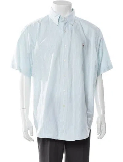 Pre-owned Polo Ralph Lauren Striped Short Sleeve Shirt In Blue