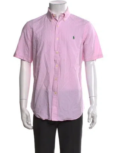 Pre-owned Polo Ralph Lauren Striped Short Sleeve Shirt In Pink