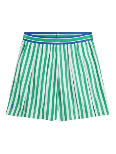 Polo Ralph Lauren Kids' Striped Shorts In Green