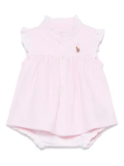 Polo Ralph Lauren Babies' Striped Shorts Set In Pink