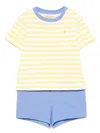 Polo Ralph Lauren Striped Shorts Set In Yellow