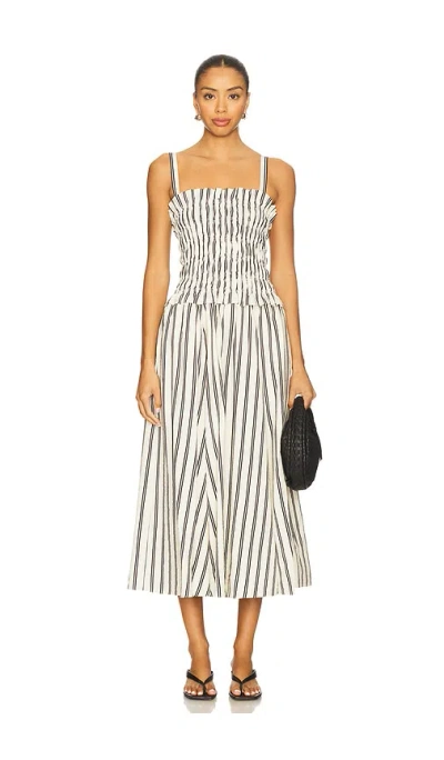 POLO RALPH LAUREN STRIPED SILK-BLEND DRESS