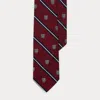 Polo Ralph Lauren Striped Silk Repp Club Tie In Wine