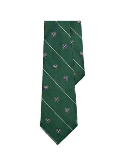 Polo Ralph Lauren Striped Silk Tie In Green