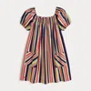 Polo Ralph Lauren Striped Smocked Cotton Dress In Multistripe