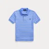 Polo Ralph Lauren Striped Soft Cotton Polo Shirt In Harbor Island Blue Multi