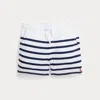 Polo Ralph Lauren Toddler And Little Boys Striped Spa Terry Drawstring Shorts In White/spring Navy