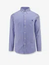 Polo Ralph Lauren Striped Stretch Cotton Shirt In Blue