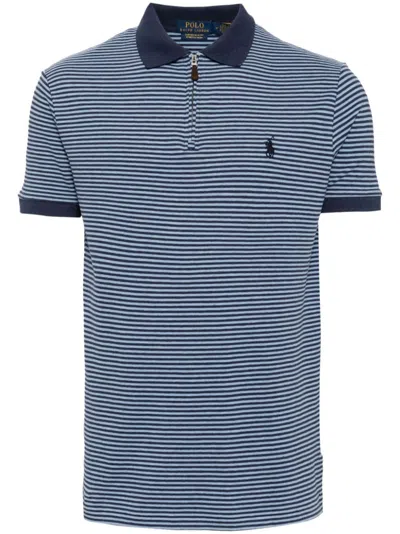 Polo Ralph Lauren Striped Cotton-blend Polo In White