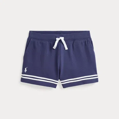 Polo Ralph Lauren Kids' Striped Stretch Mesh Short In Boathouse Navy,white