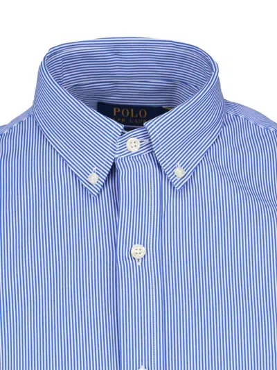 Polo Ralph Lauren Striped Stretch Poplin Shirt In Blue