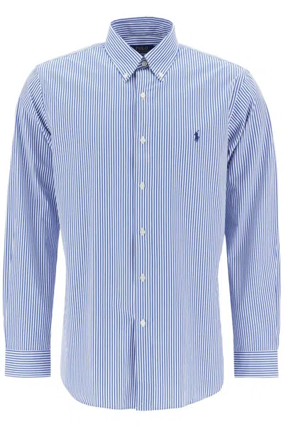 Polo Ralph Lauren 'striped Stretch Poplin Shirt With In Blue