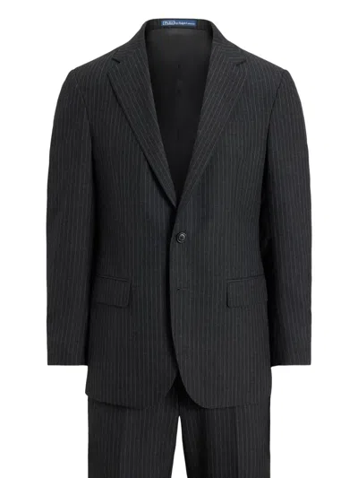 Polo Ralph Lauren Striped Suit In Black