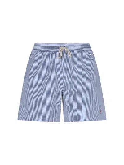 POLO RALPH LAUREN STRIPED SWIM SHORTS