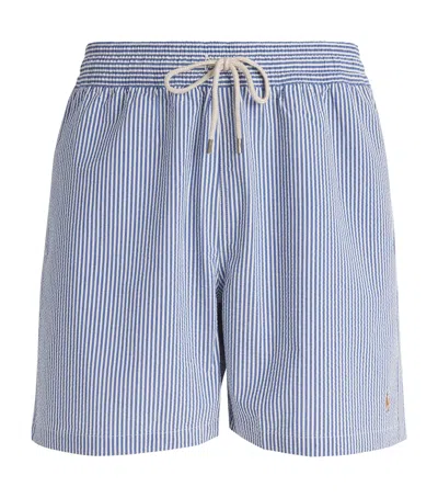 POLO RALPH LAUREN COTTON-BLEND STRIPE TRAVELLER SWIM SHORTS