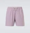 Polo Ralph Lauren Striped Swim Trunks In Burgundy
