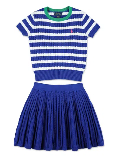 POLO RALPH LAUREN STRIPED T-SHIRT AND SKIRT SET