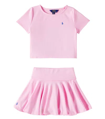 Polo Ralph Lauren Kids' Set Aus T-shirt Und Rock In Multicolor