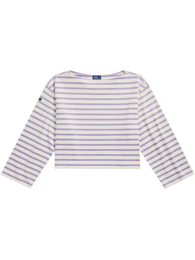 Polo Ralph Lauren Striped T-shirt In Purple