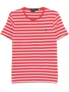 Polo Ralph Lauren Custom Slim Fit Striped Jersey T-shirt In Red