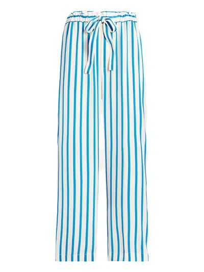 Polo Ralph Lauren Striped Tie-waist Trousers In Blue