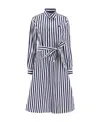 Polo Ralph Lauren Embroidered Poplin Shirt Dress With Belted Waist In White