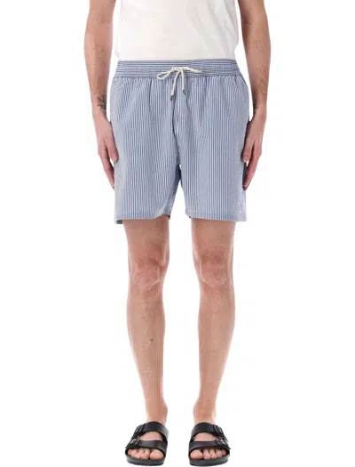 Polo Ralph Lauren Traveler Seersucker Swim Trunks In Blue