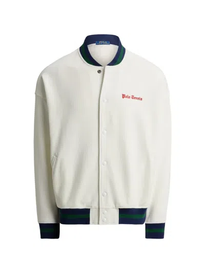 Polo Ralph Lauren Striped Trim Jacket In White