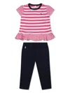 Polo Ralph Lauren Ralph Lauren Baby Girls T-shirt And Leggings Set In Black