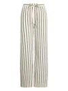 Polo Ralph Lauren Nylon Crinkle Wide Leg Pants Stripe White Black