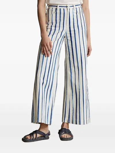 Polo Ralph Lauren Striped Trousers In White