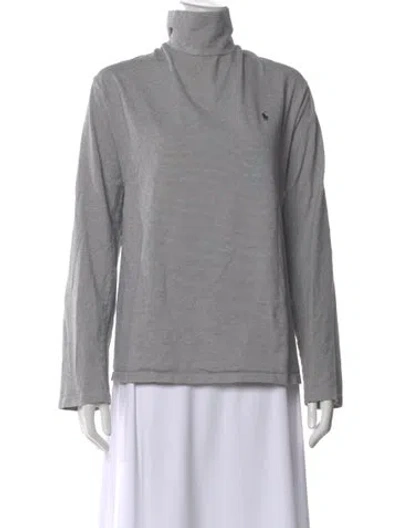 Pre-owned Polo Ralph Lauren Striped Turtleneck Polo In Gray