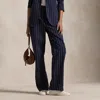 Polo Ralph Lauren Striped Twill Straight Pant In Navy/cream