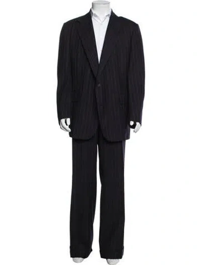Pre-owned Polo Ralph Lauren Striped Two-piece Suit In Black