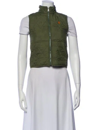 Pre-owned Polo Ralph Lauren Striped Vest In Green