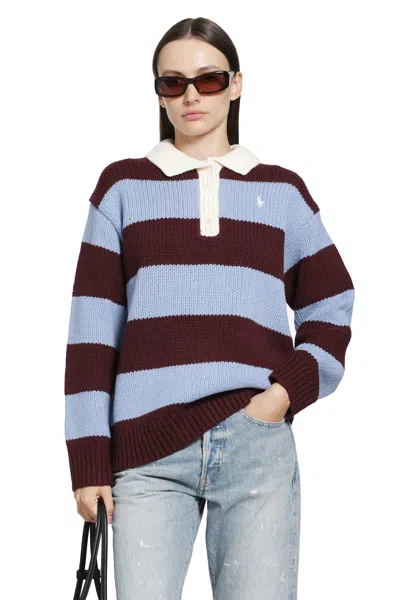 Polo Ralph Lauren Striped Wool-blend Rugby Jumper In Red