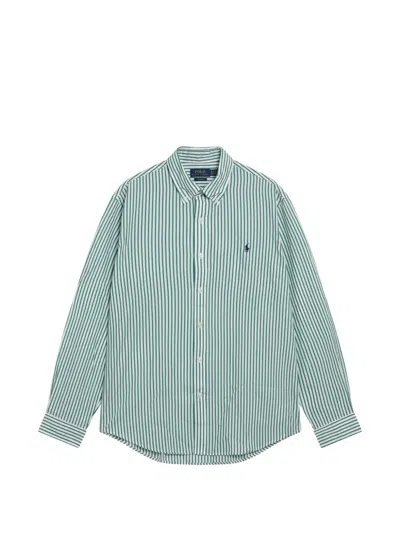 Polo Ralph Lauren Striped Woven Sport Shirt In Green