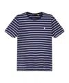 Polo Ralph Lauren Cotton Stripe Polo Pony Slim T-shirt In Blue