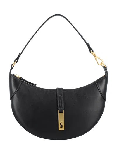 Polo Ralph Lauren Polo Id Calfskin Mini Shoulder Bag In Black
