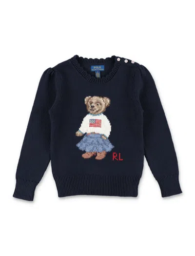 Polo Ralph Lauren Stylish Mini Polo Sweater For Girls In Blue