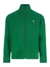 Polo Ralph Lauren Ribbed Cuffs Side Pockets Contrast Stripe Detail In Green